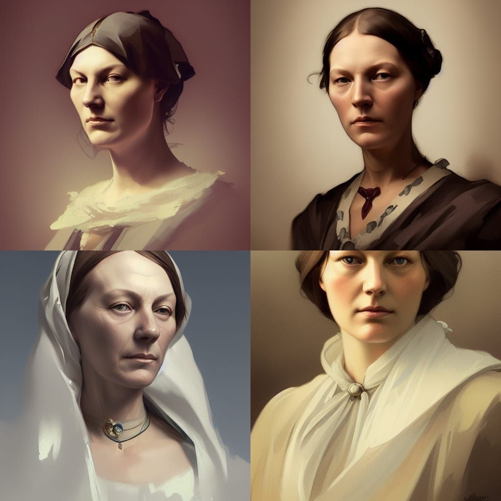 Florence Nightingale Portrait in Hyperdetailed Digital Art