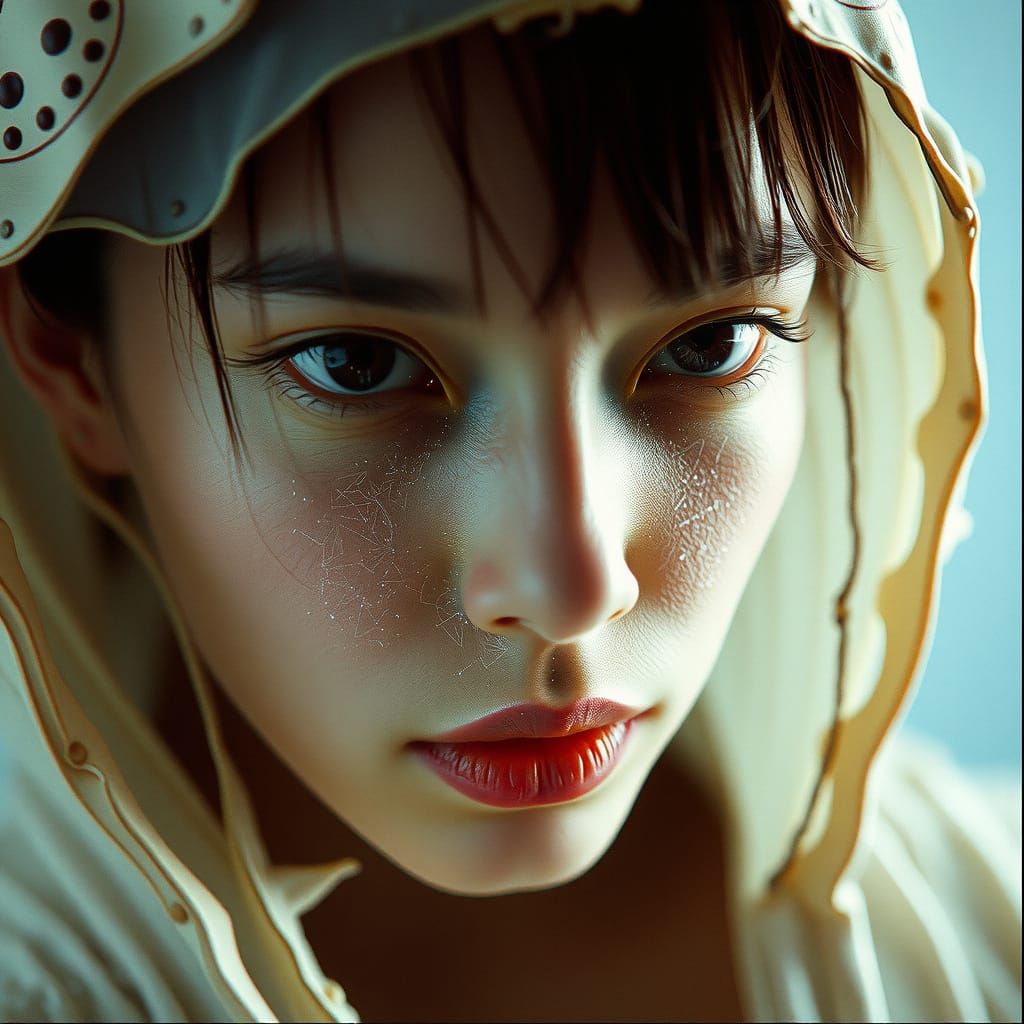 Ethereal Portrait of a Disintegrating Ghost in the Shell