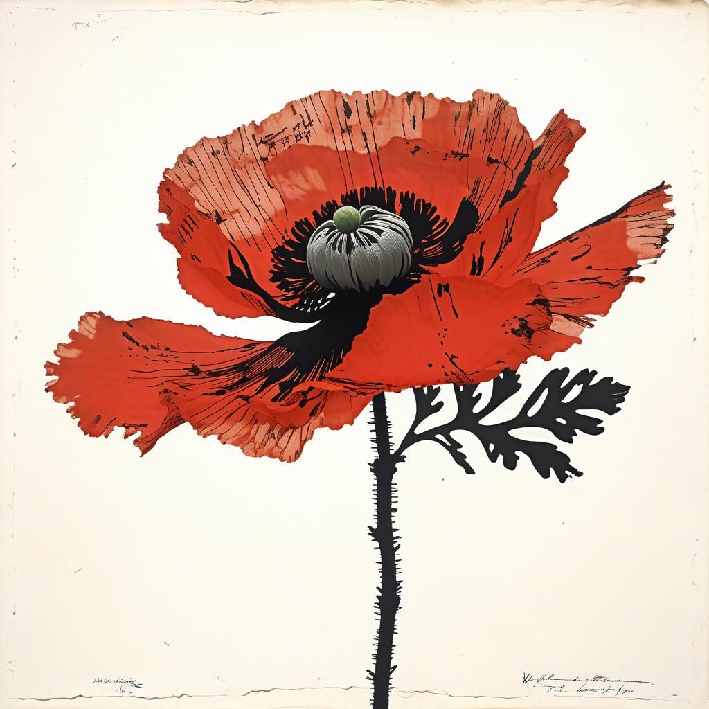 Poppy Blossom Inspired by Shadow Puppetry