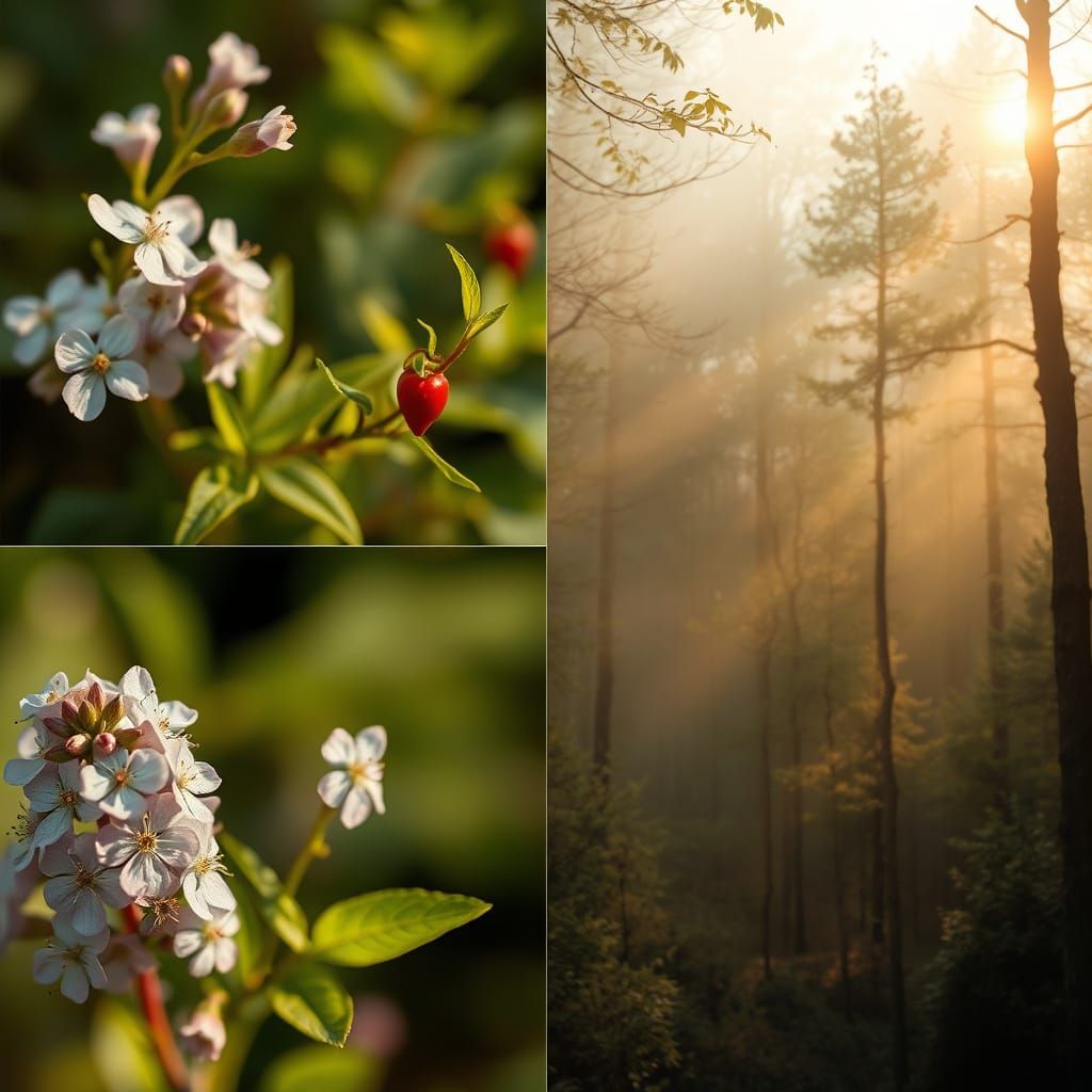 Autumn Photo Collage with Vibrant Leaves and Pumpkins