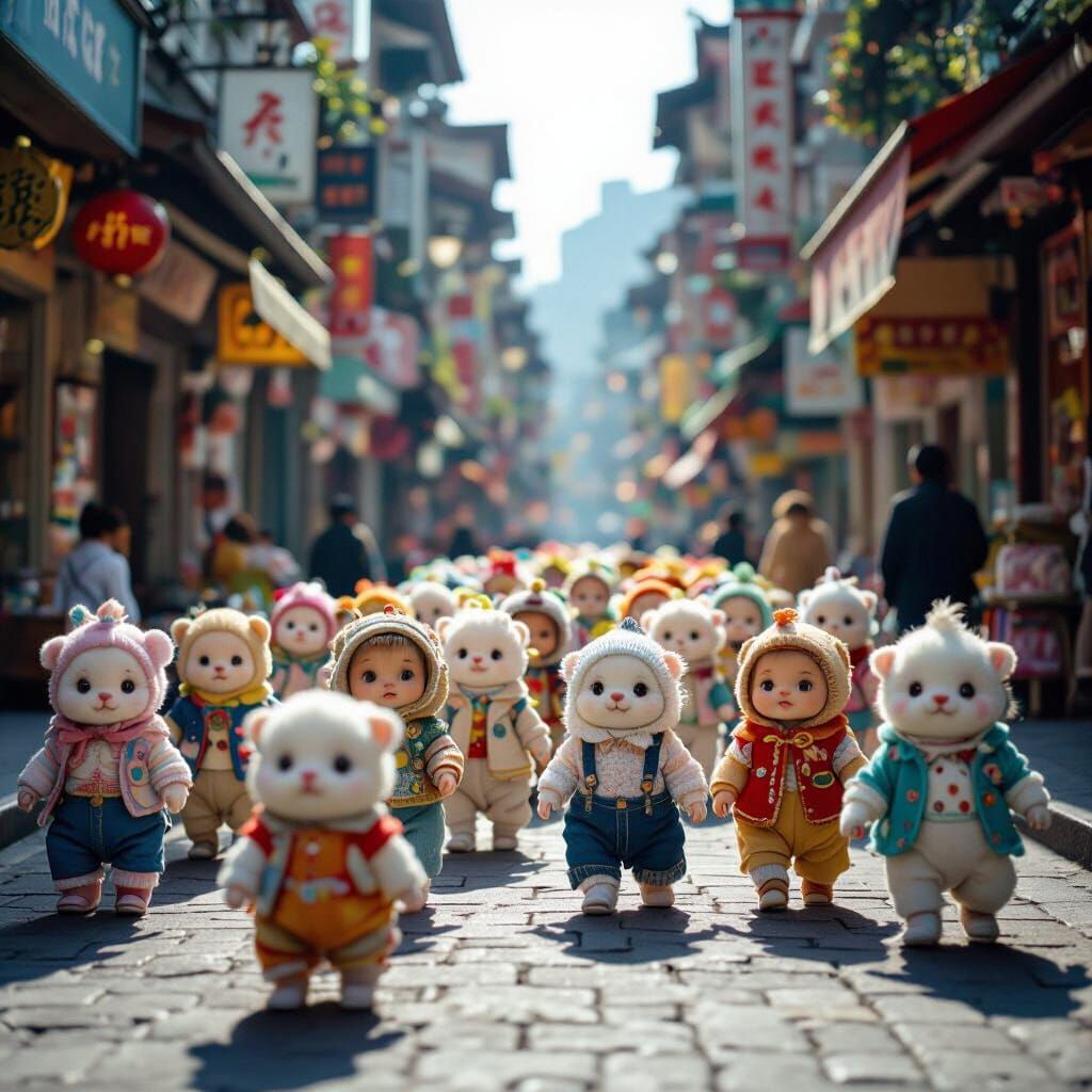 Whimsical Baby Creatures in Vintage Film Style