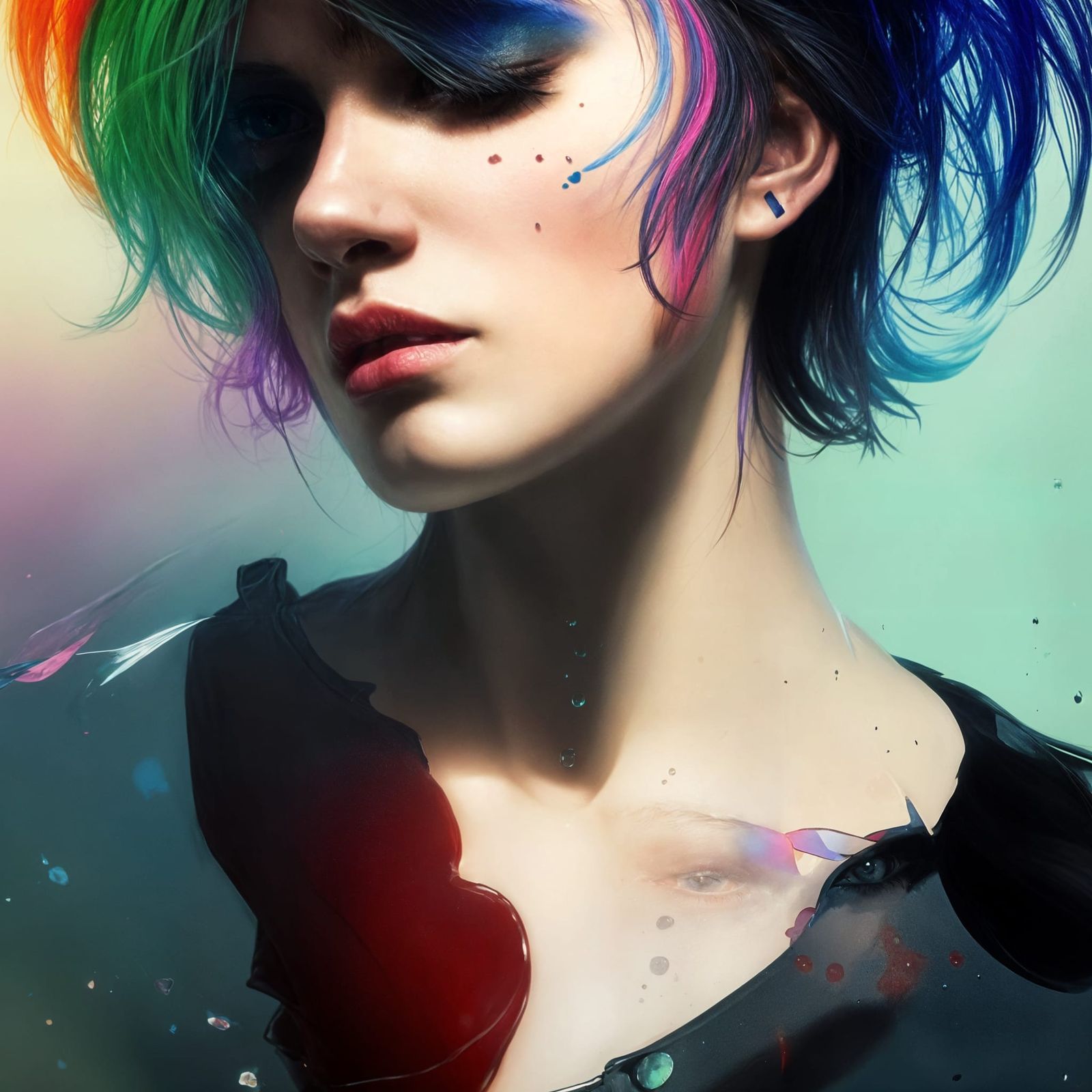 LGBT Heart in Dripping Colors