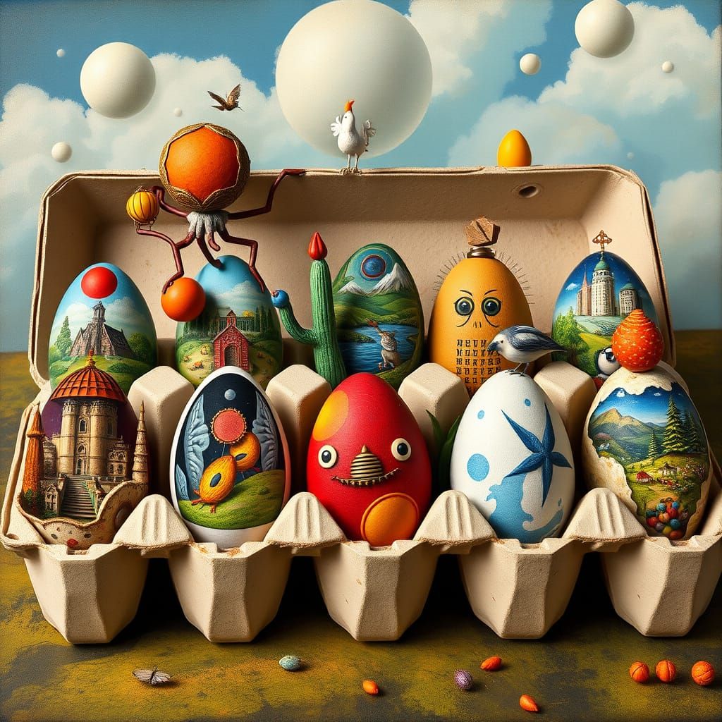 Surreal Worlds in a Dozen Eggs