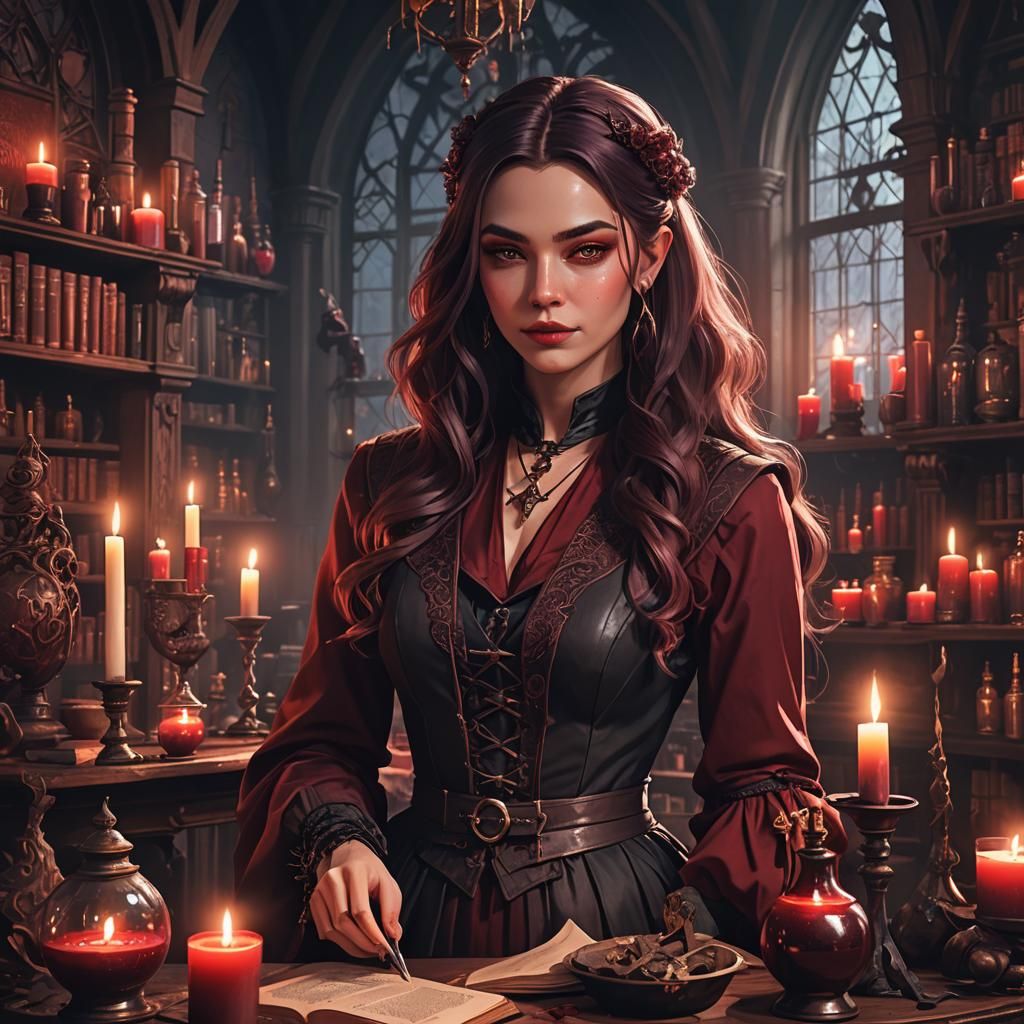 Young Witch Prepares for Magic Year: Hyperdetailed Portrait