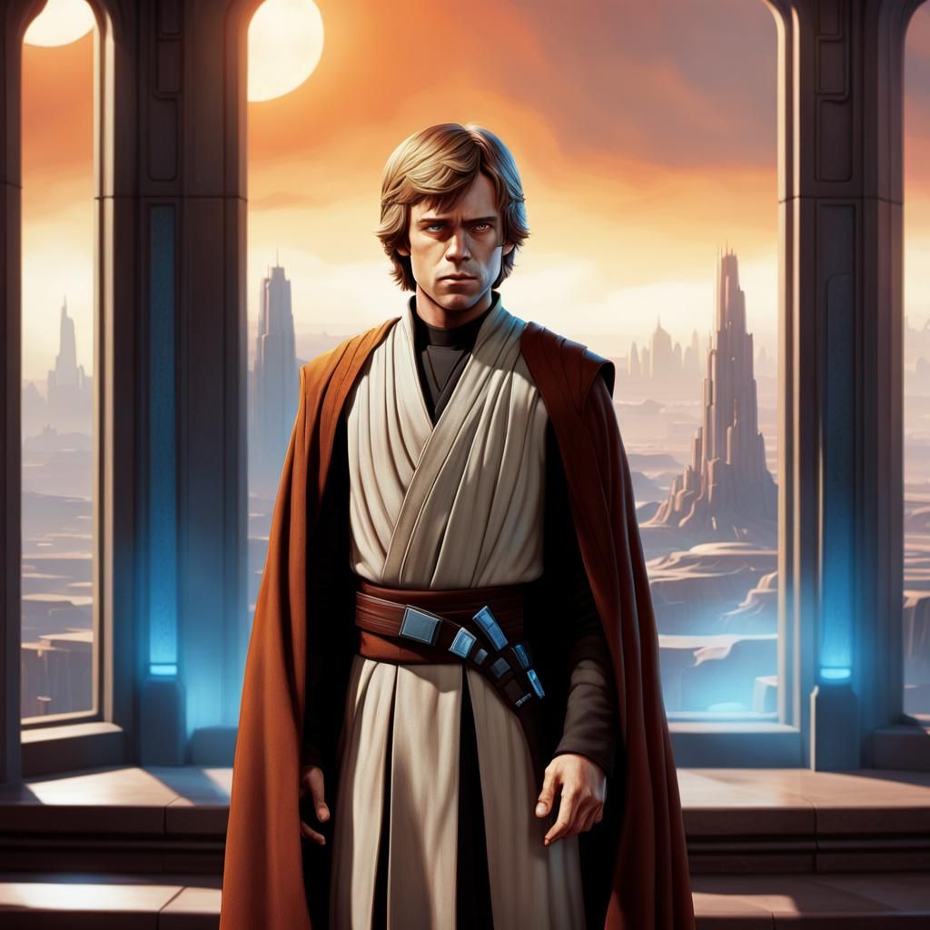 Young Luke Skywalker in Jedi Temple: 3D Animation