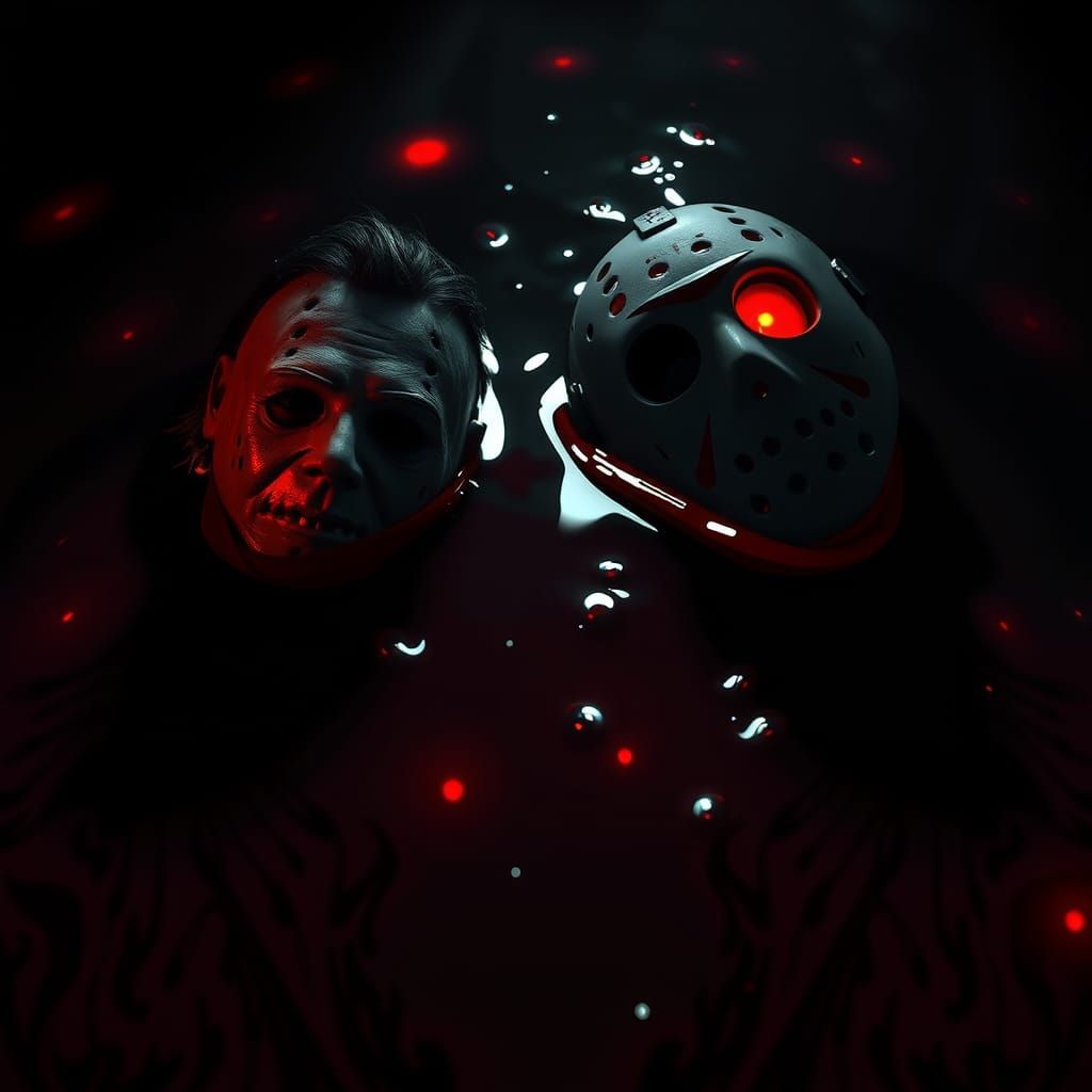 Macabre Grins: Myers and Voorhees in Crimson Blood