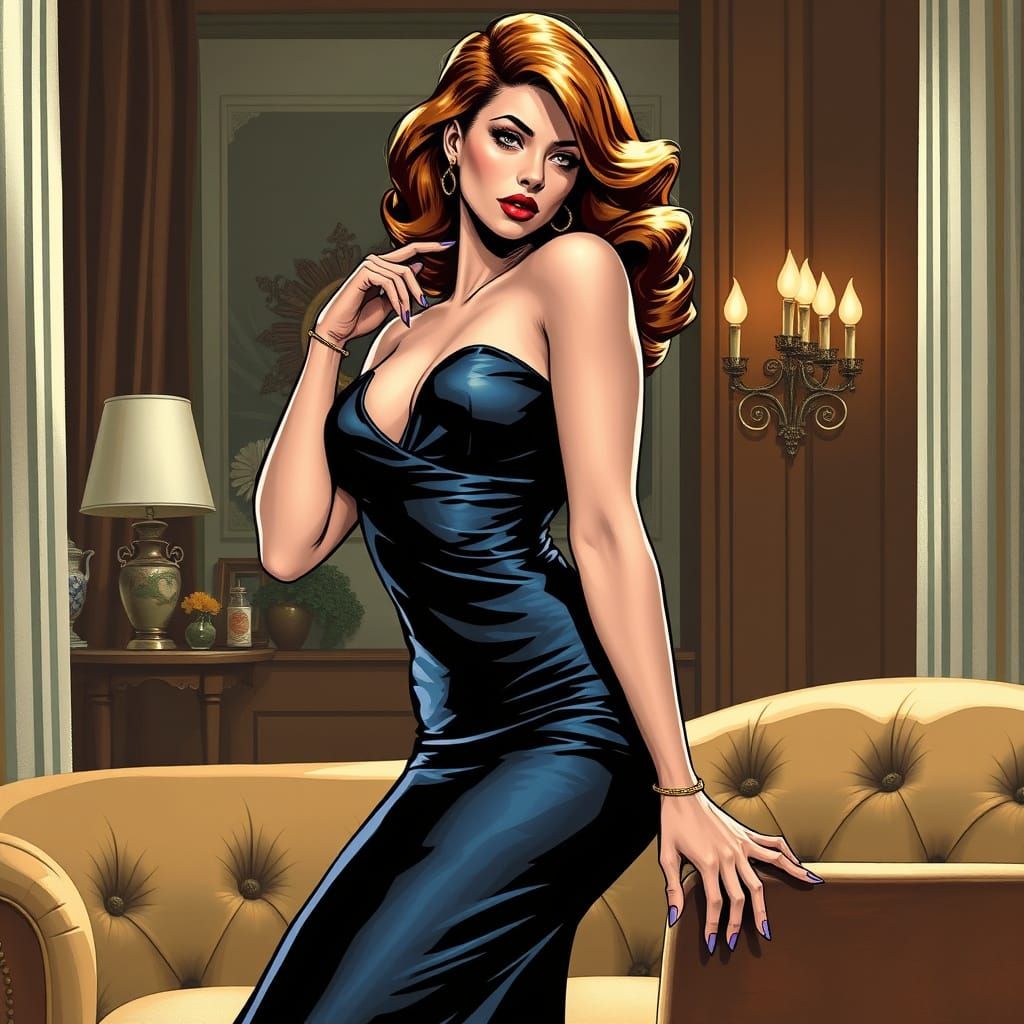 Elegant Woman in Regionalist Style