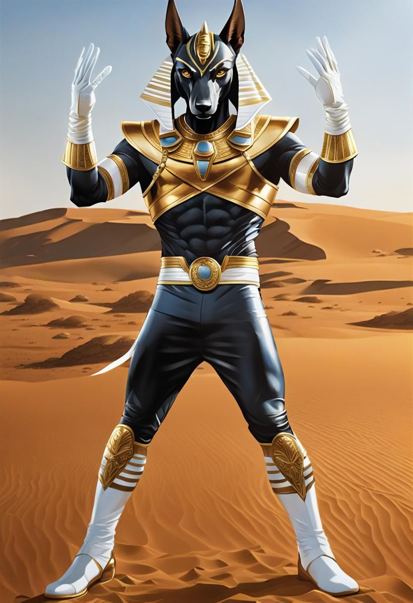 Anubis Superhero in Comic Book Style Art