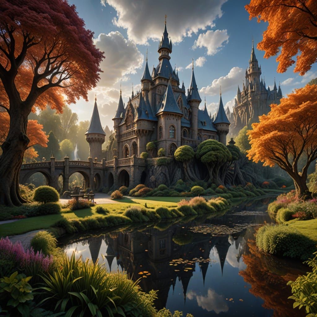 Enchanted Efteling Castle in Hyperrealistic Detail