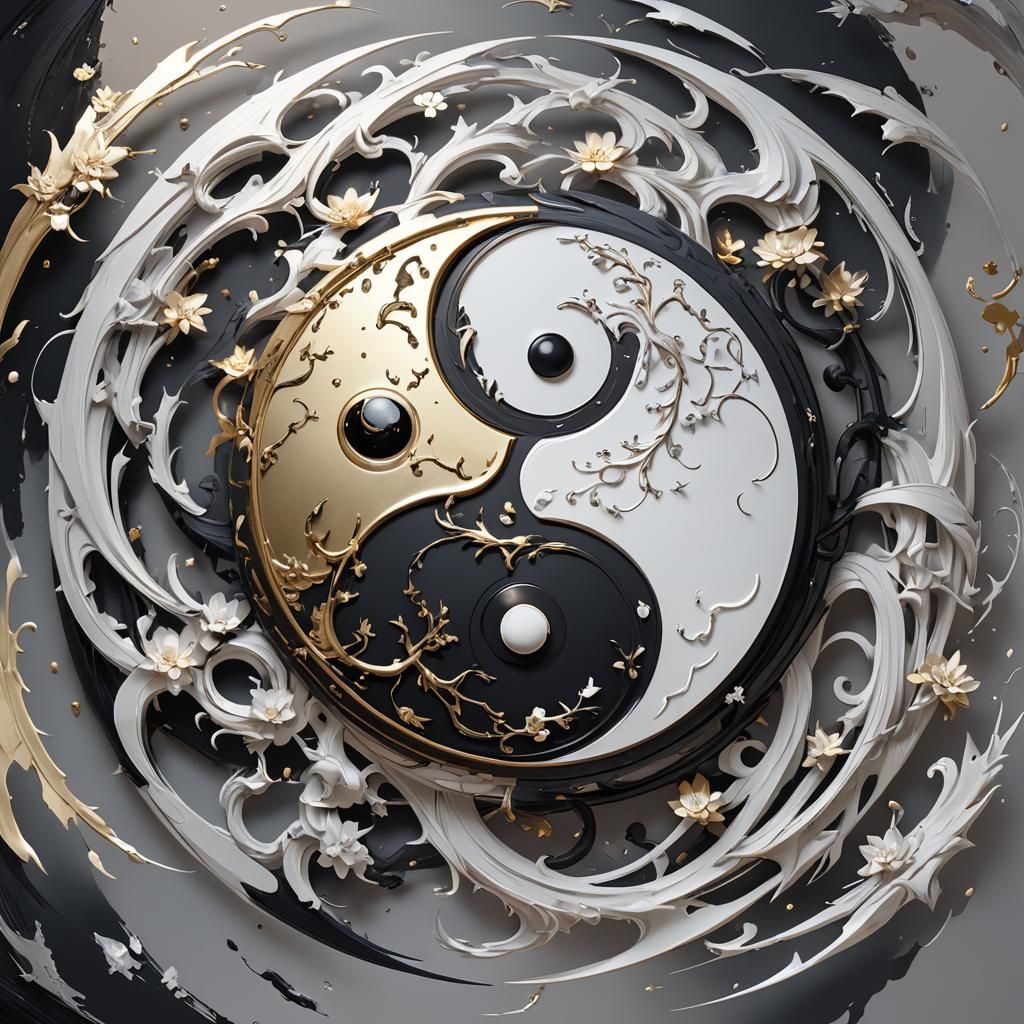 3D Anime Yin and Yang Concept Art