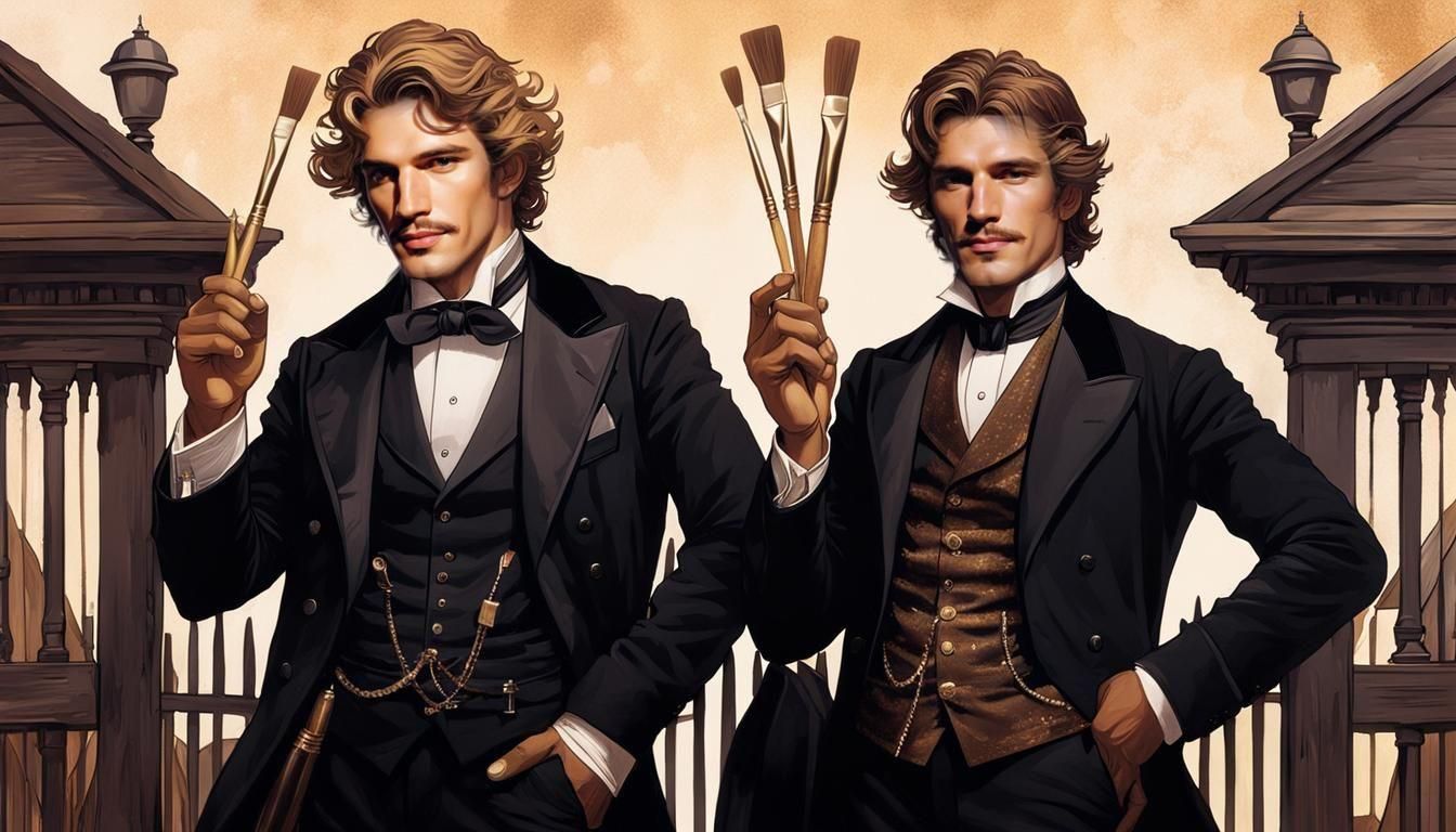 Steampunk Tom Sawyer and Huck Finn Portrait