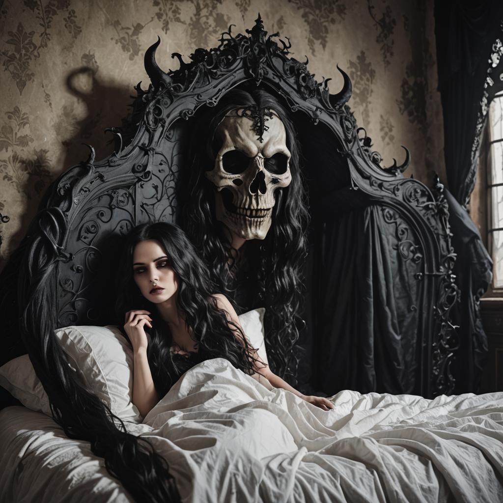 Gothic Sleeping Beauty with Monster