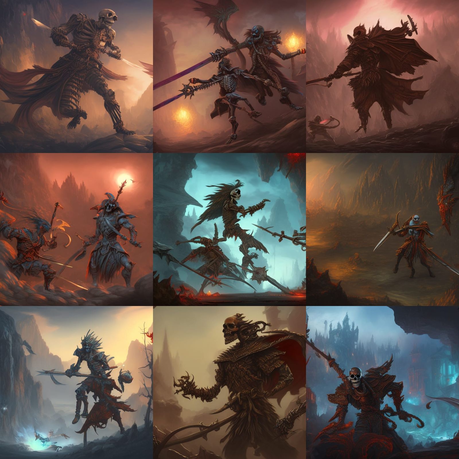 Detailed Skeleton Warrior in Fantasy Concept Art