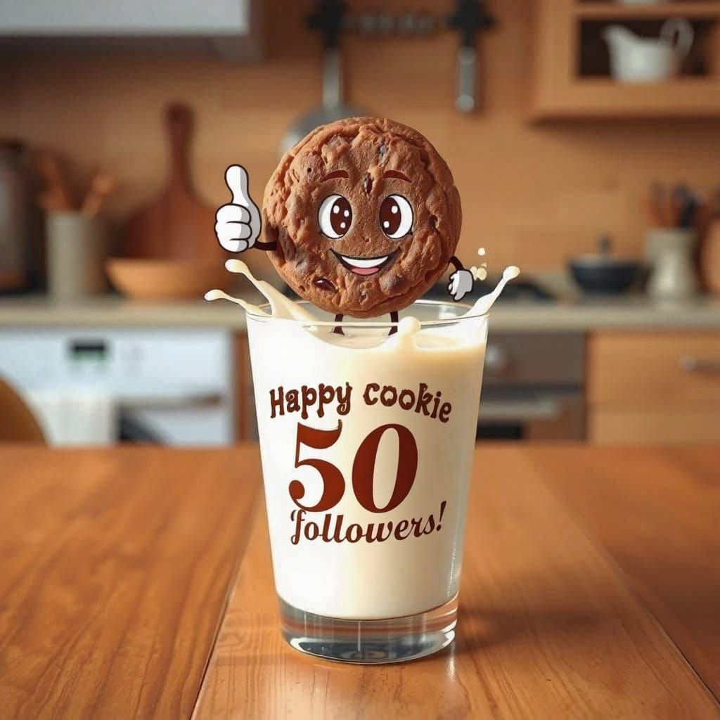 Happy Cookie Cheers with Milk Splash