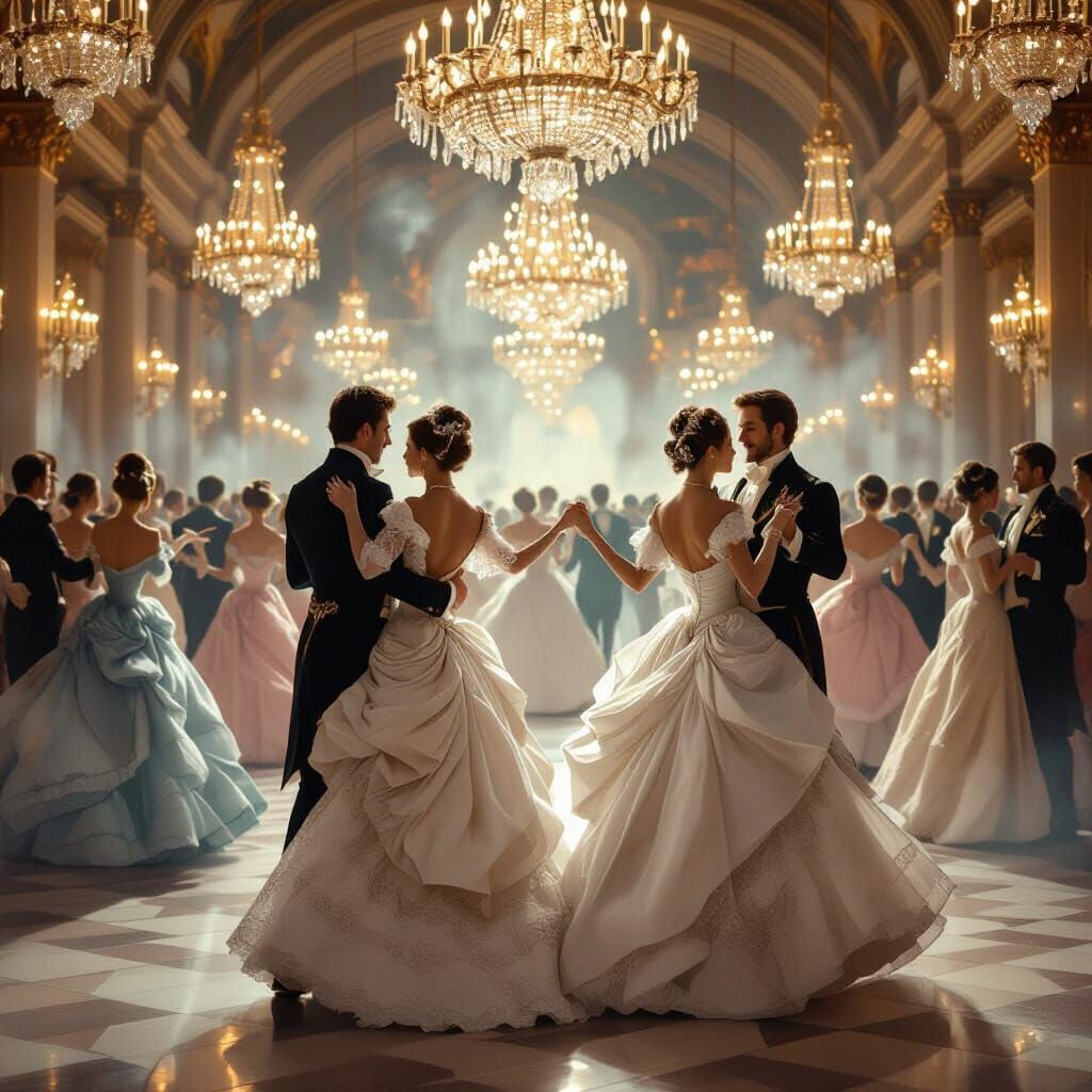 Regency Era Grand Ballroom Fantasy Art