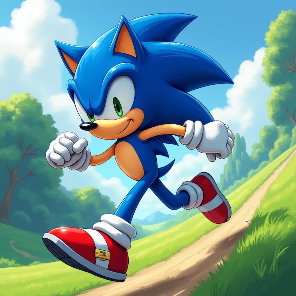 Sonic Blazes Through Vibrant Green Hill Zone