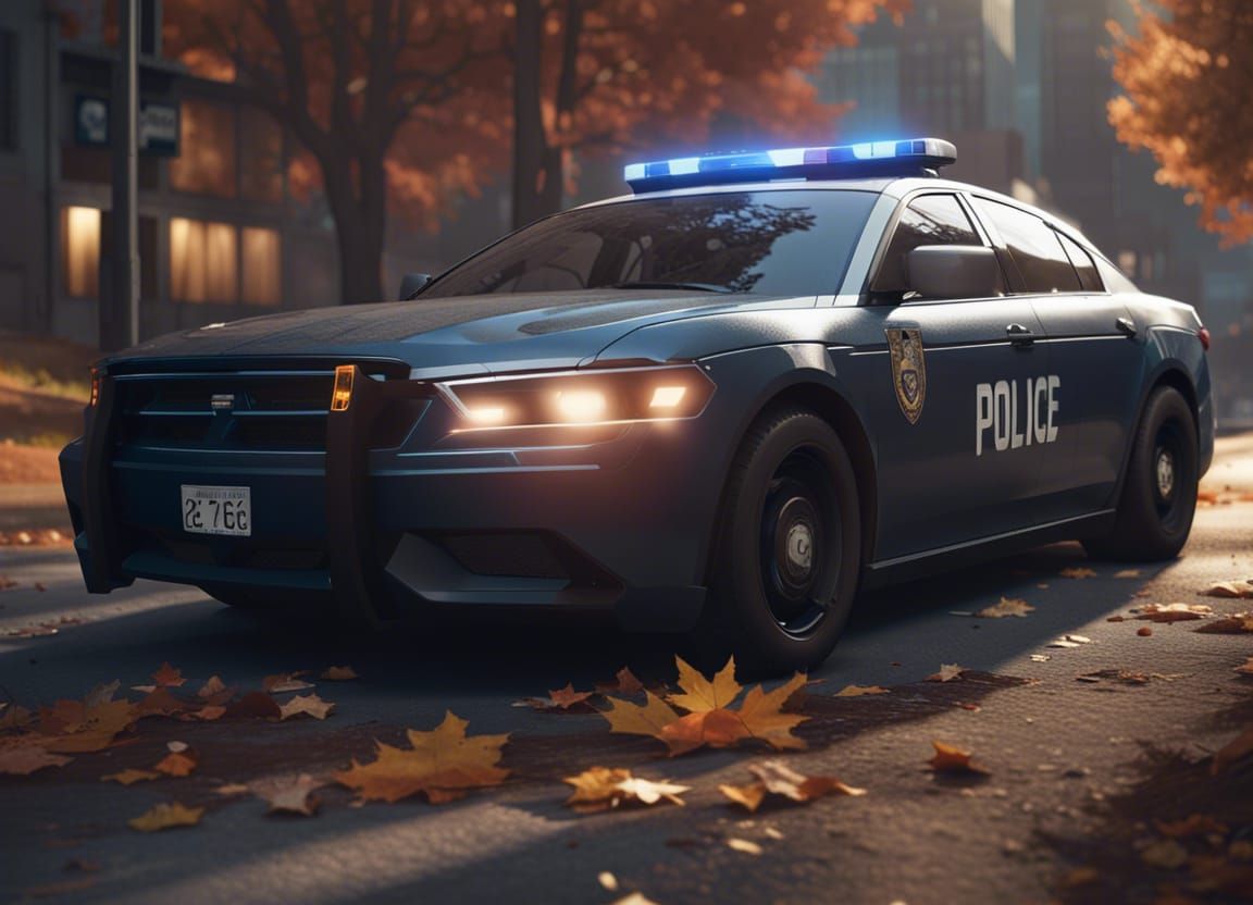 Police Cruiser Responding: 3D Game Cinematic Render