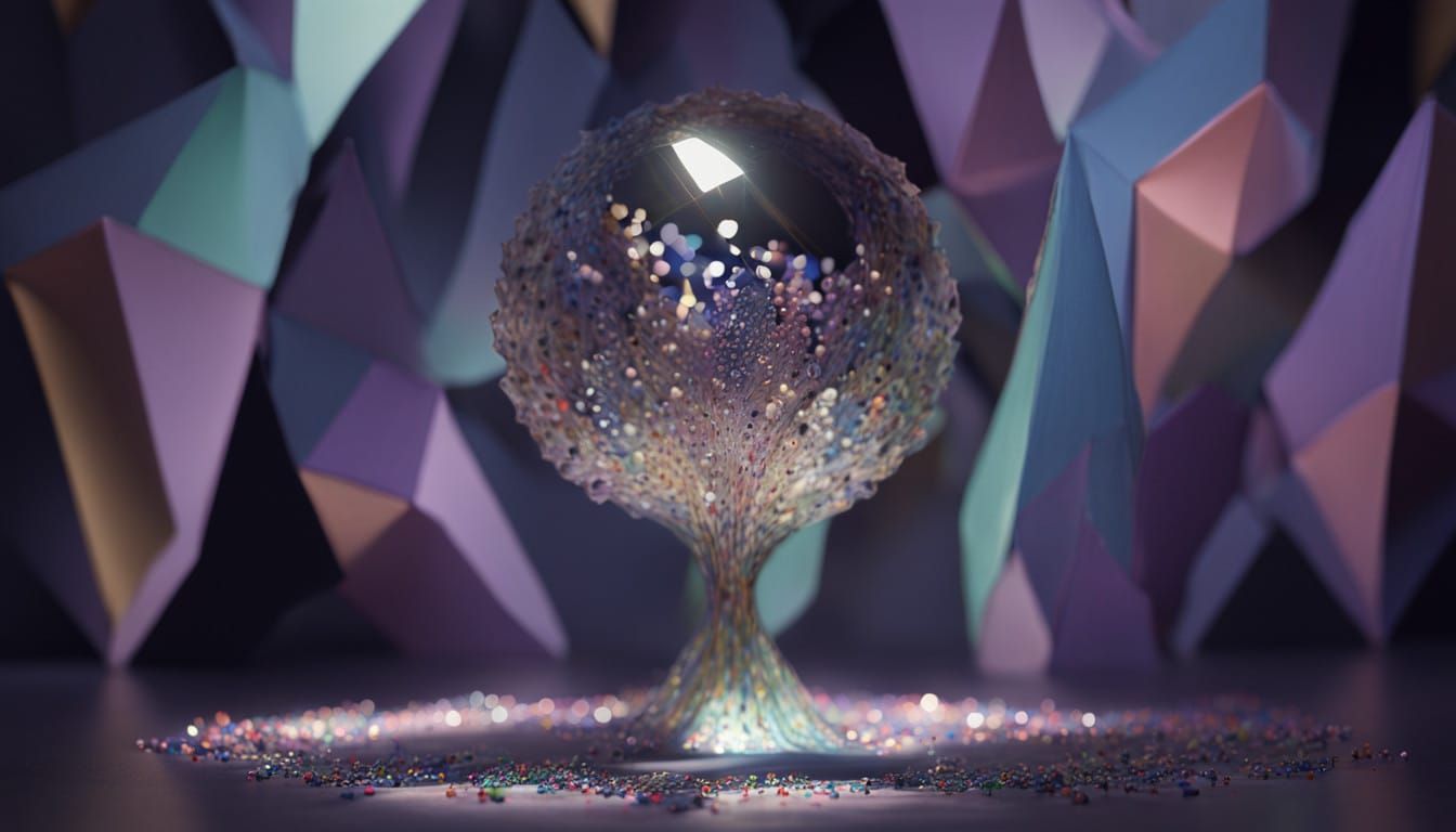 eyes darkly soft clothing 3D origami fractal chromoshadow vi...