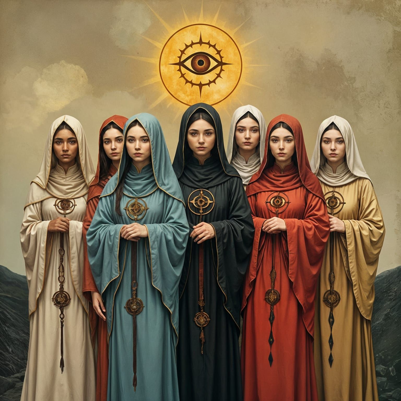 The Clergy of Holdna in Ancient Ritual Attire