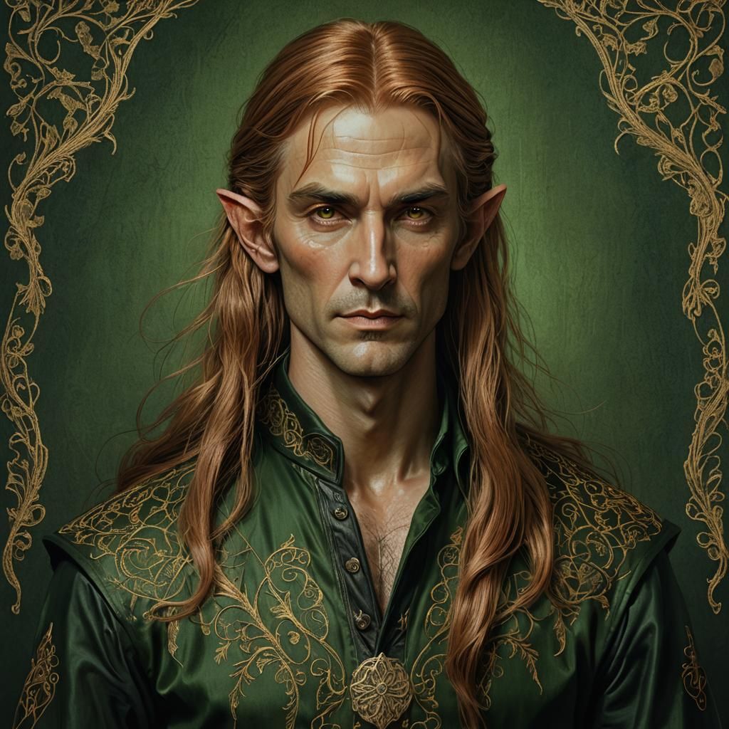 Elvish Man Portrait in High Fantasy Style