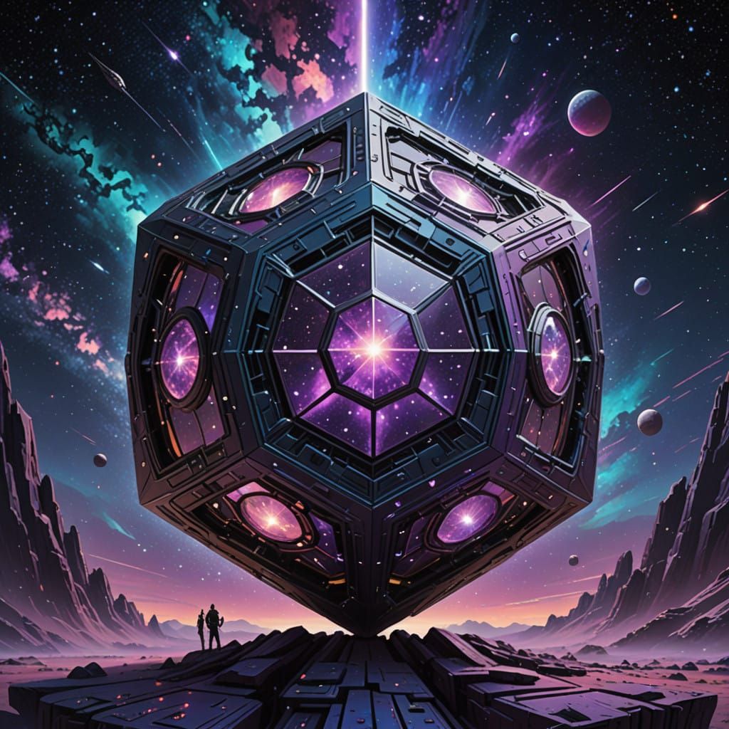 Mystical Mandalorian Holocron in Celestial Style