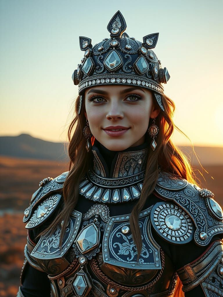 Diamond Celtic Princess in Solarpunk Style