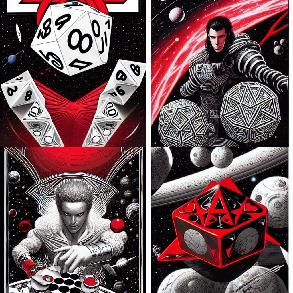 Detailed D20 in Space: Comic Book Art
