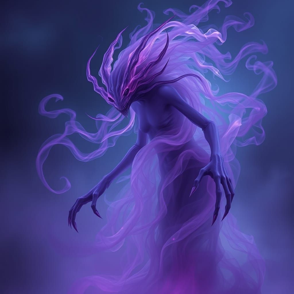 Ethereal Purple Haunter in Dark Fantasy Style