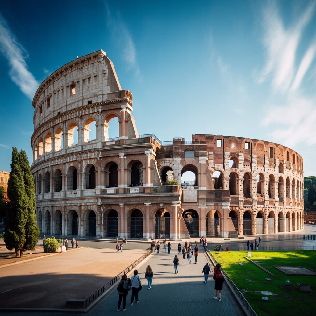 Colosseum Photograph Bathed in Golden Light