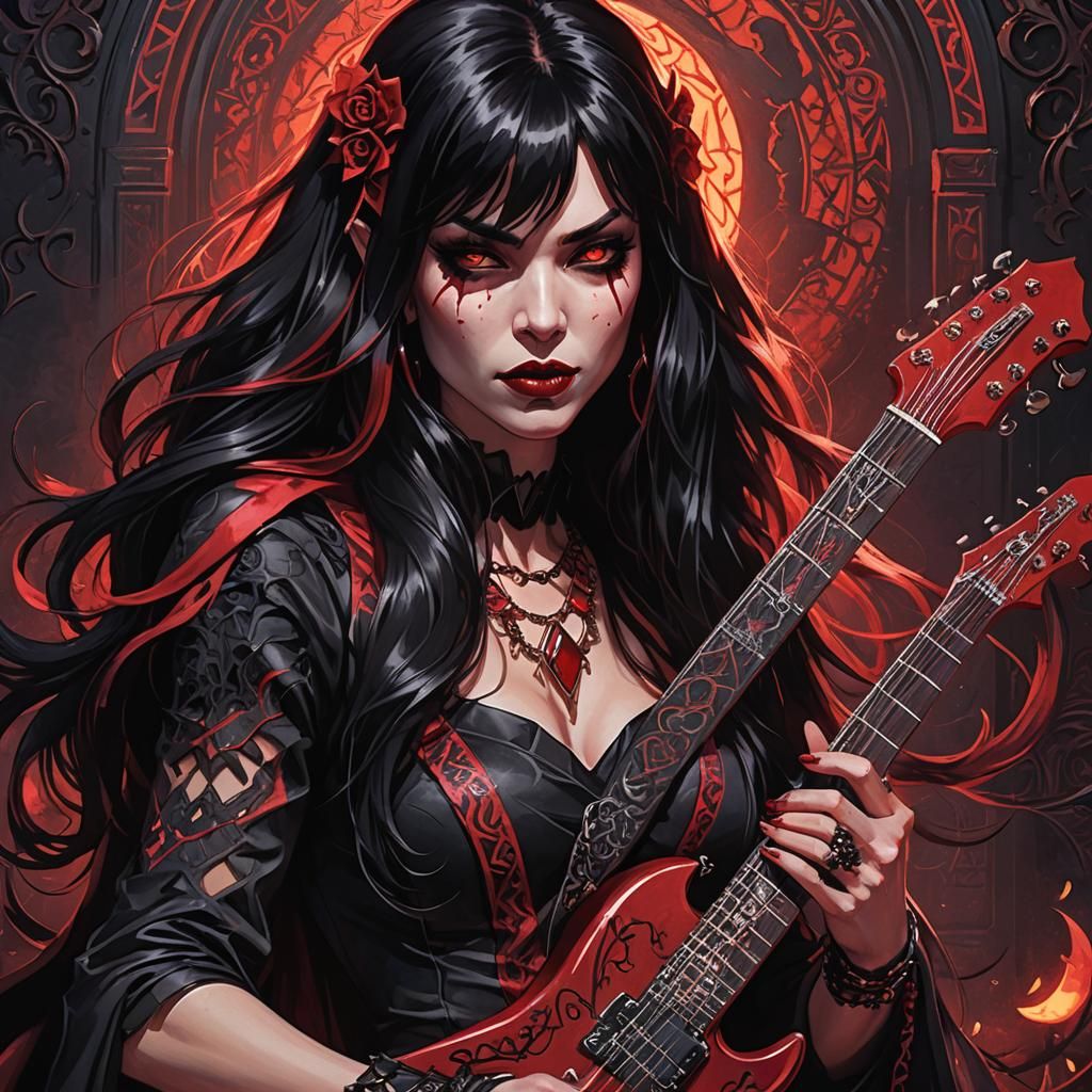 Hex Girl Portrait in Dark Fantasy Style