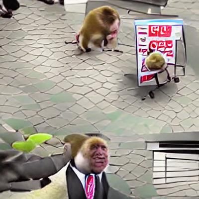 Door-to-Door Salesman Selling a Pet Monkey