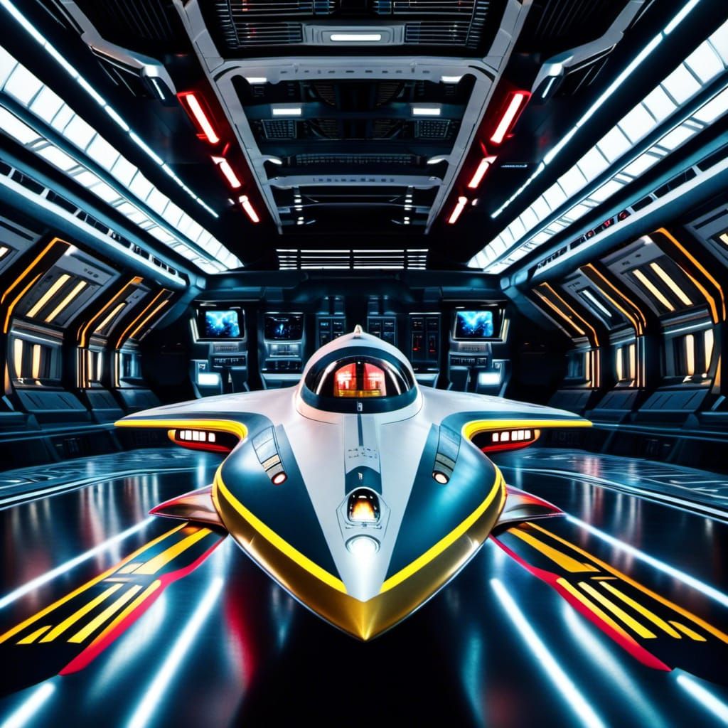 Sleek Symmetrical Star Trek Starship with Intricate Details