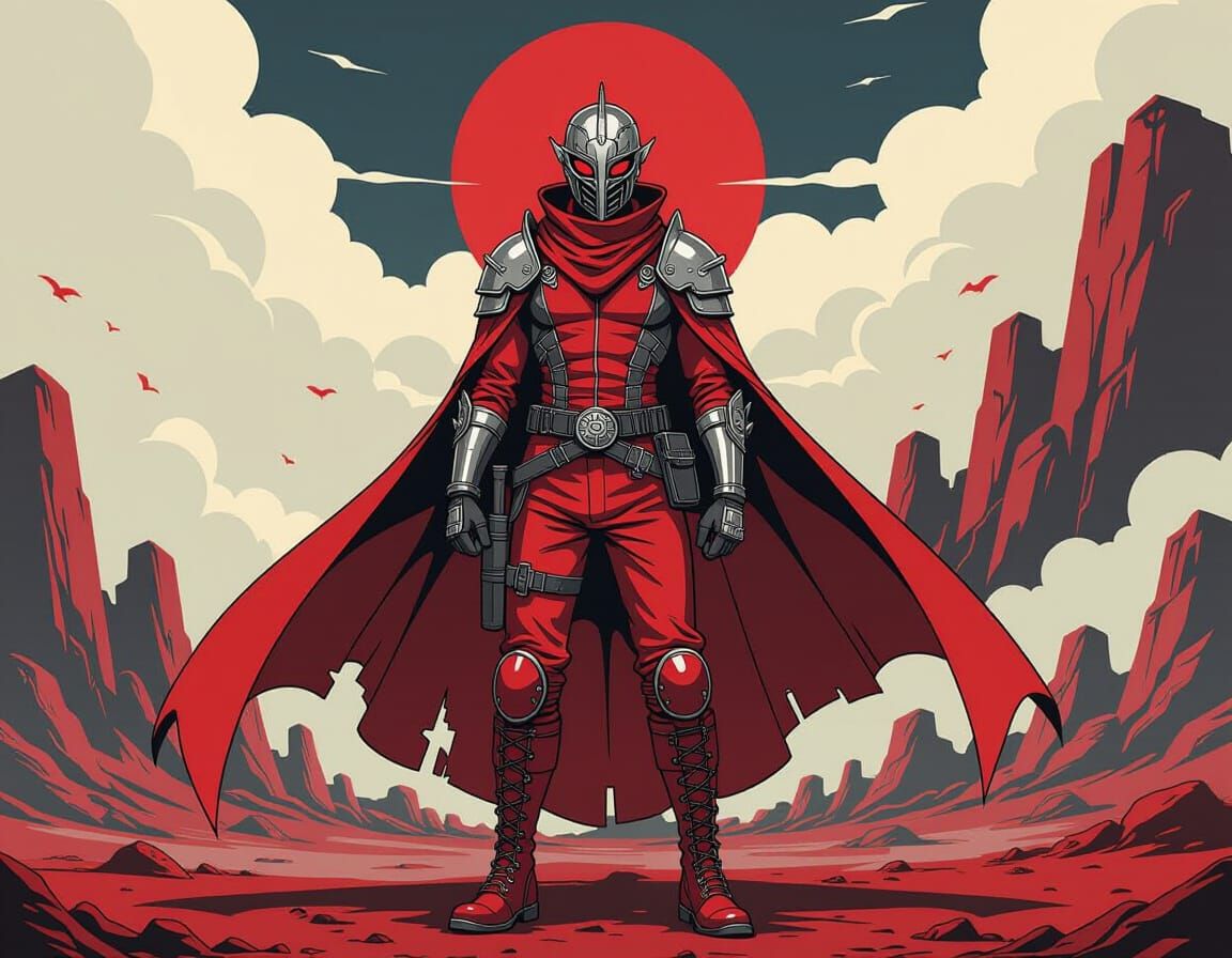 Dark Deity in Post-Apocalyptic Shinto-Aztec Landscape