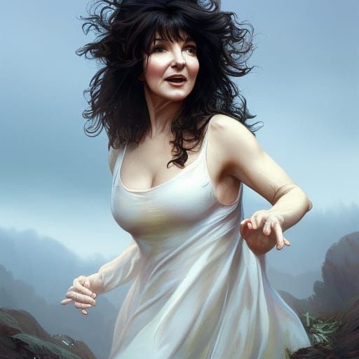 Kate Bush Portrait in Hyperdetailed Art Nouveau Style