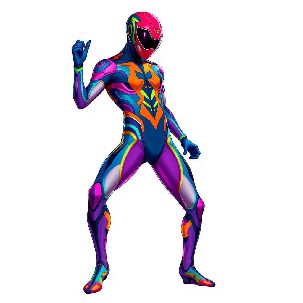 Dynamic Futuristic Figure in Zentai Suit