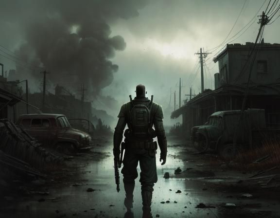 Sinister Fallout Landscape in Dark Fantasy Style