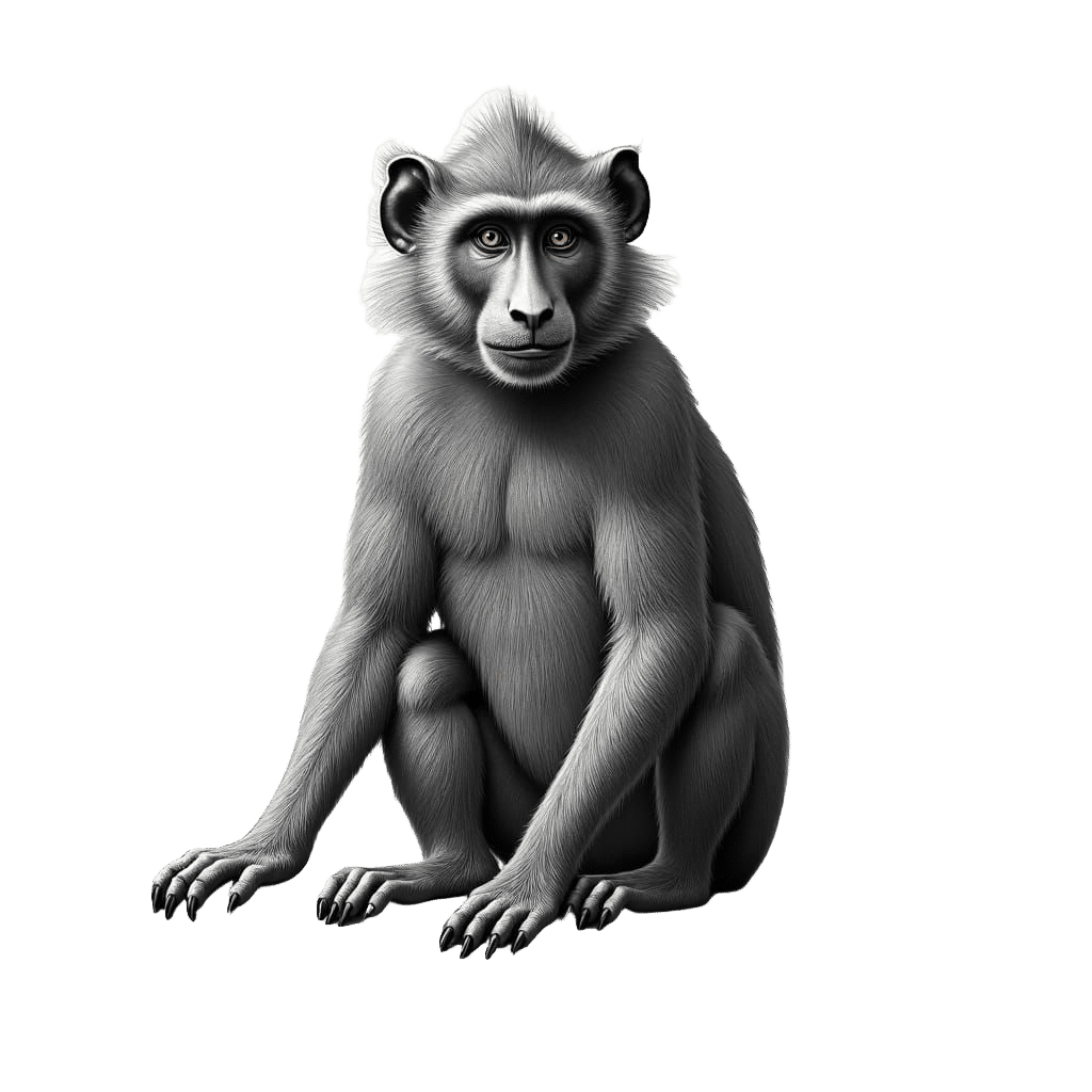 New Monkey-Sloth Species in Naturalist Drawing Style