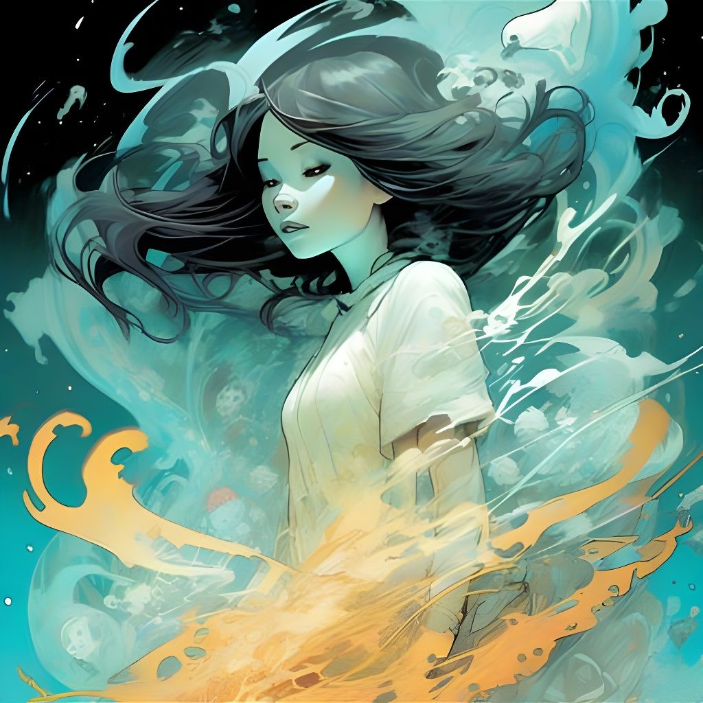 Ethereal Spectre Emerging from Darkness