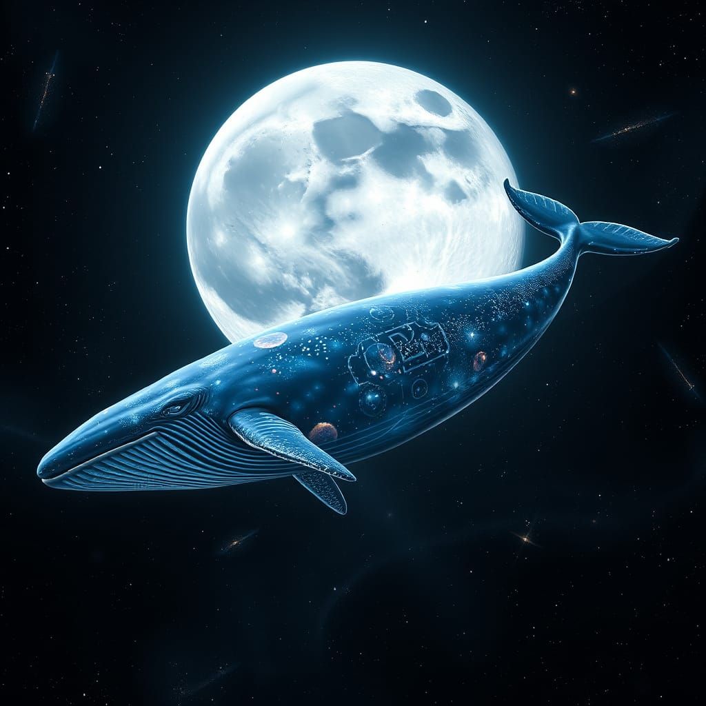 Cosmic Space Whale in a Futuristic Galaxy