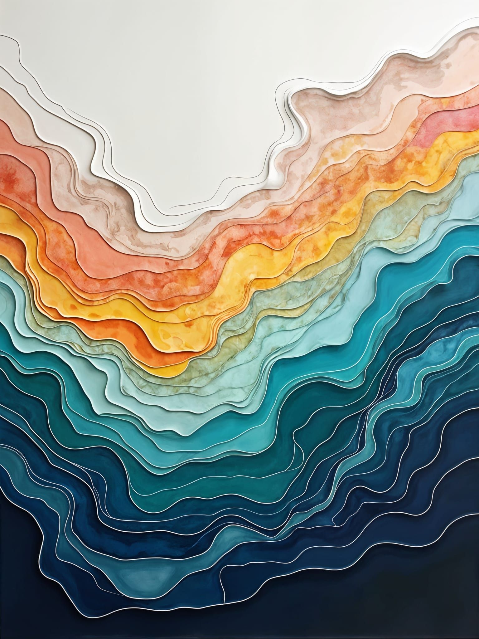 Ethereal Organic Waves in a Spiritual Seascape