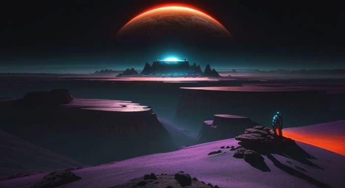 Ethereal Sunset on a Distant Alien World