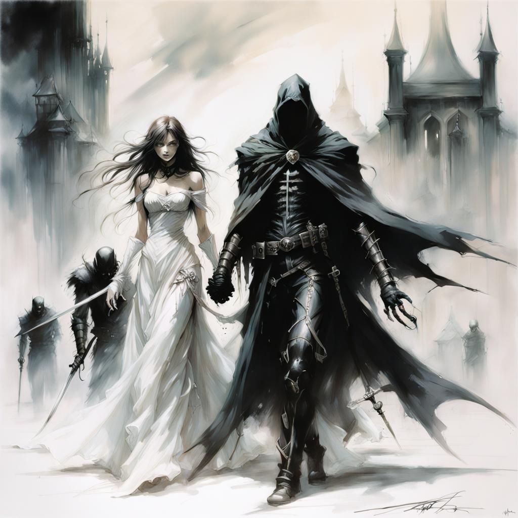 Grim Reaper's Wedding: Dark Fantasy Airbrush Art