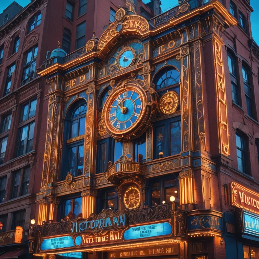 Futuristic Victorian Music Hall in Unreal Engine Style