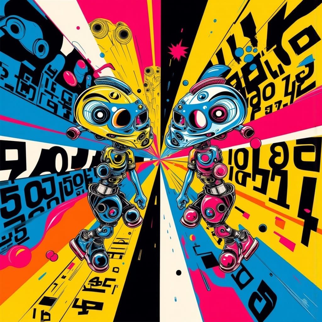 Futuristic Bauhaus-Inspired Artwork with Triadic Colors and ...