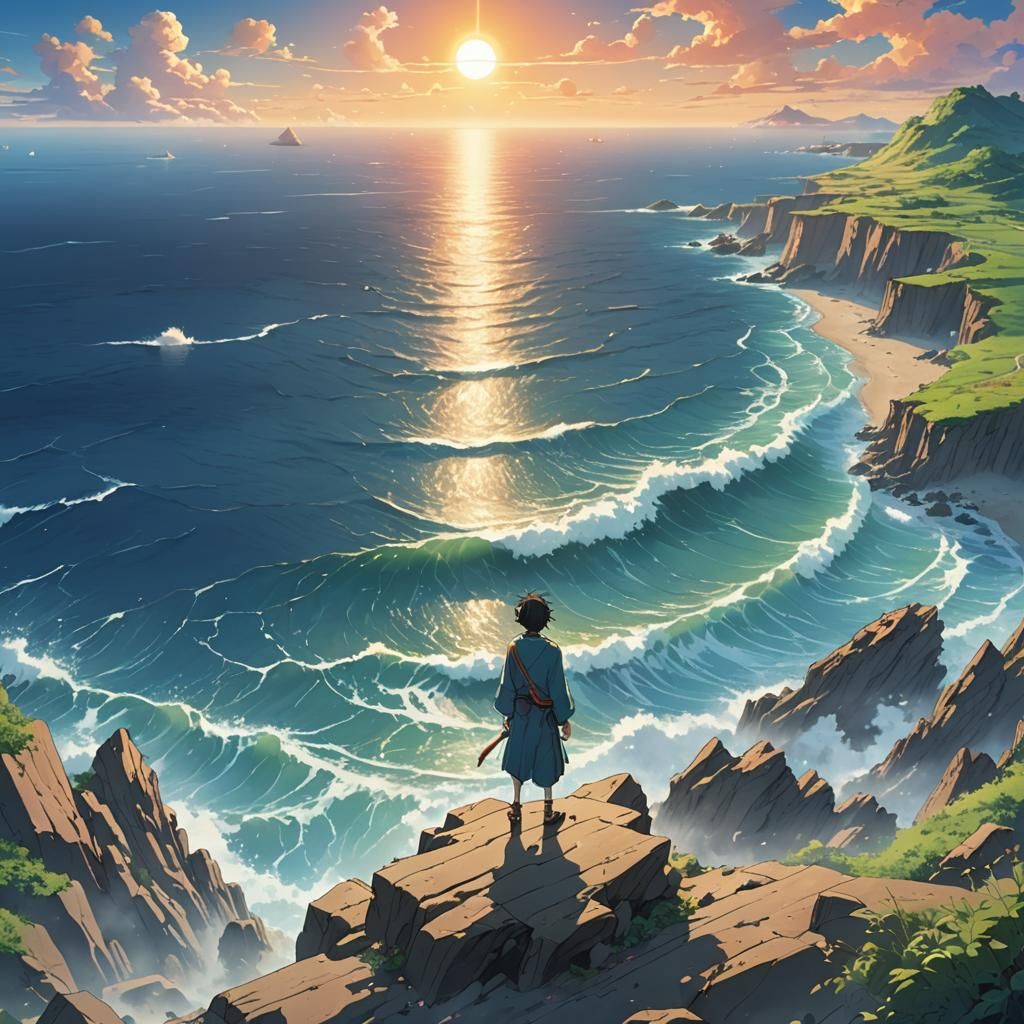 Moses Parts the Sea: Surreal Anime Key Visual