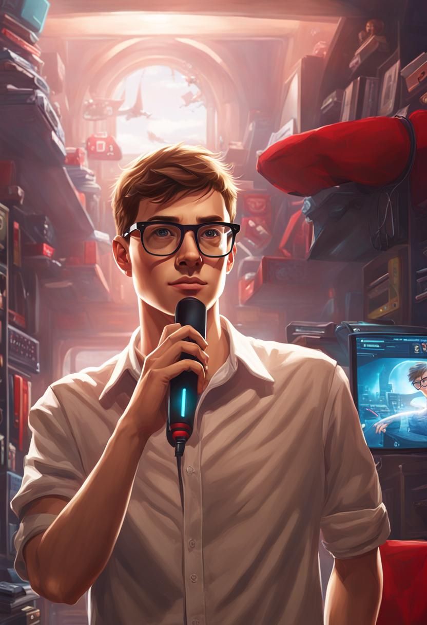 Entrepreneur in High-Tech Gamer Room as Digital Art