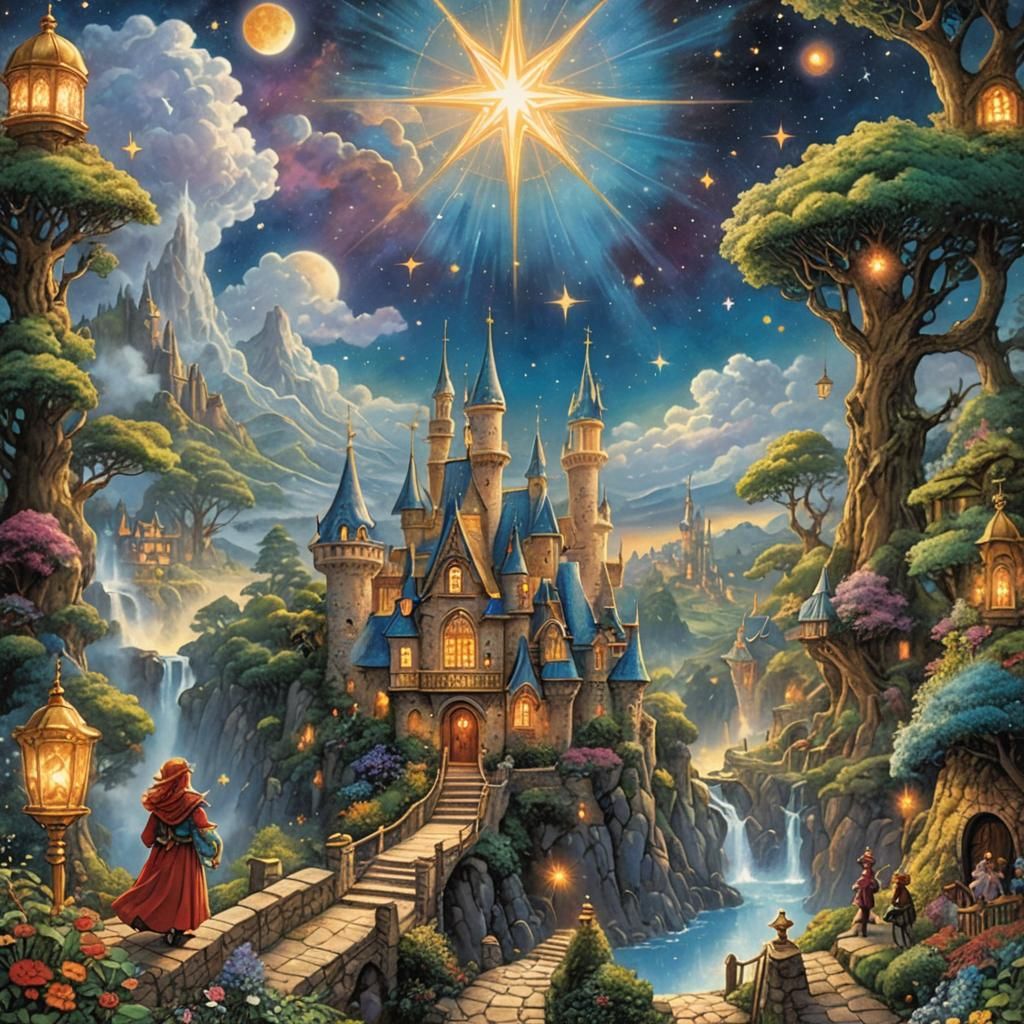 The Star Tarot Card in Manga Style