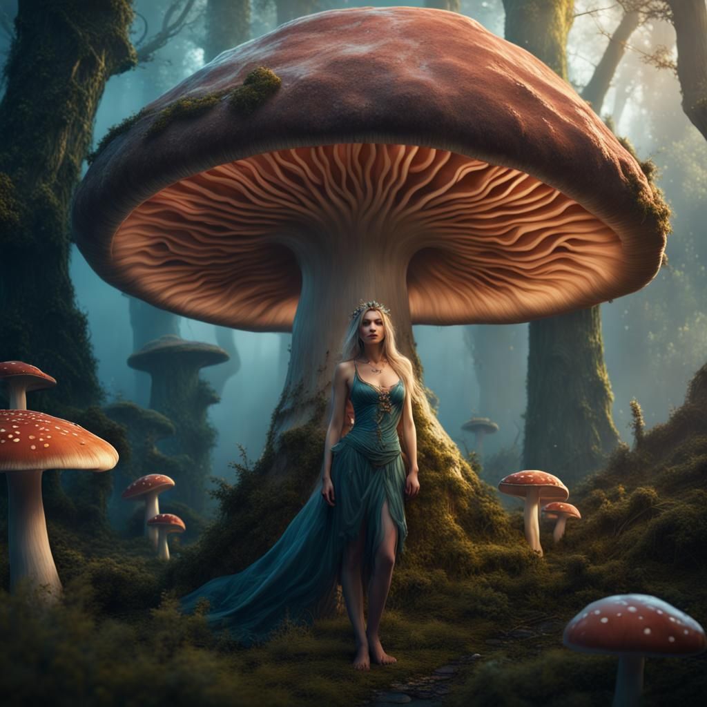 Enchanting Mushroom Fairy: Fantasy Concept Art