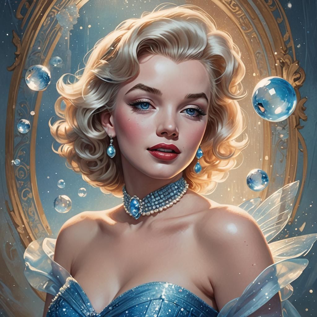 Marilyn Monroe as Cinderella in Art Nouveau Style
