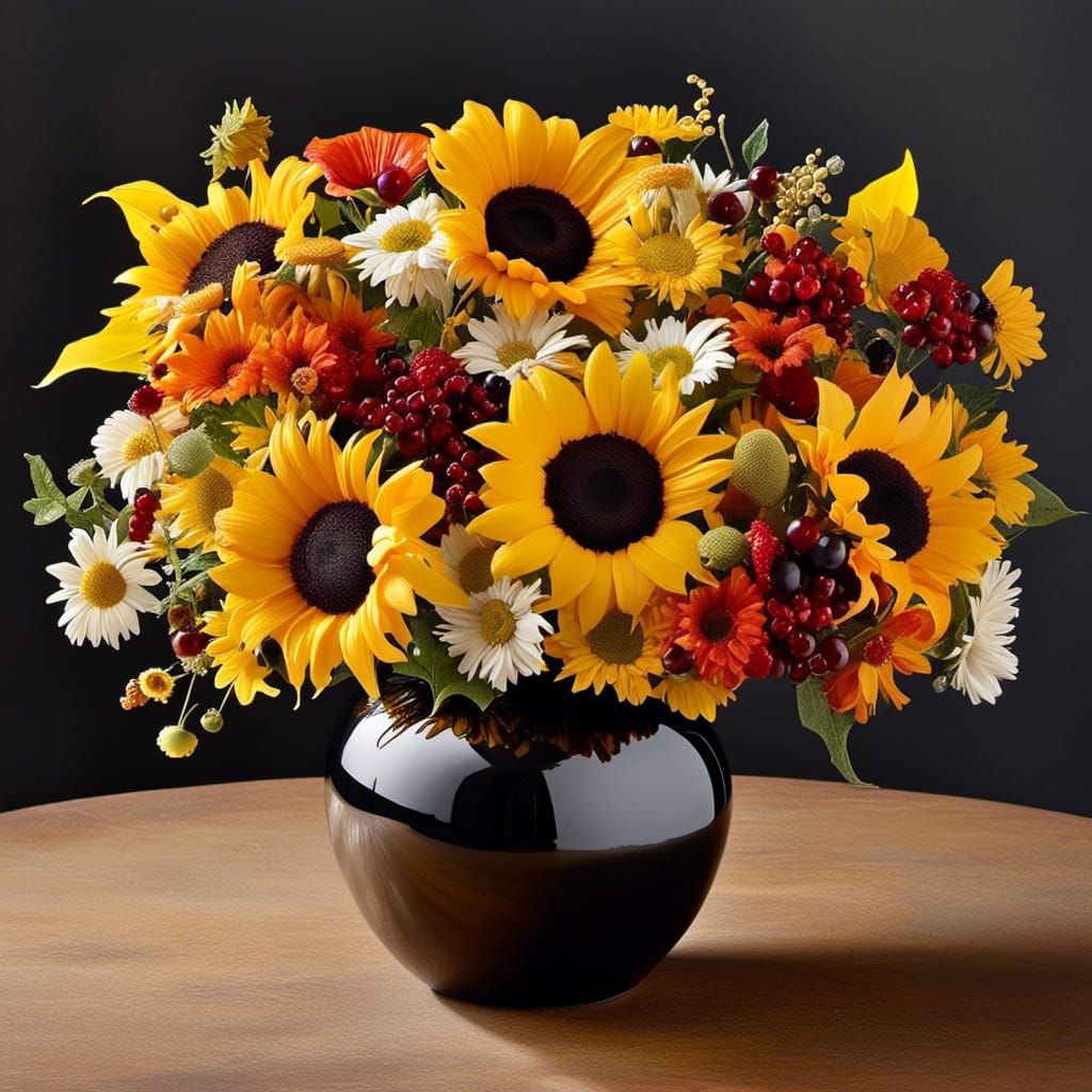 Summer and Autumn Flowers in Watercolor